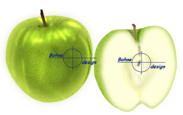 Apfel mit Hlfte